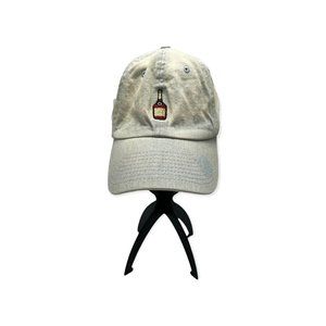 K Bethos Fashion Distressed Bleached Out Denim Baseball Cap with Wine Patch